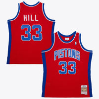 Detroit Pistons Mitchell & Ness Grant Hill 1994 Dark Authentic Jersey - Red