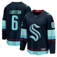 Seattle Kraken Adam Larsson Fanatics Deep Sea Blue Home Breakaway Player Jersey