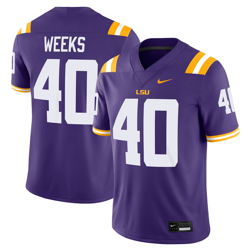 Whit Weeks LSU Tigers Nike Home Game Jersey - Purple