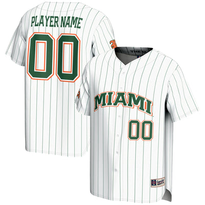 Miami Hurricanes GameDay Greats NIL Pick-A-Player Lightweight Baseball Jersey - White
