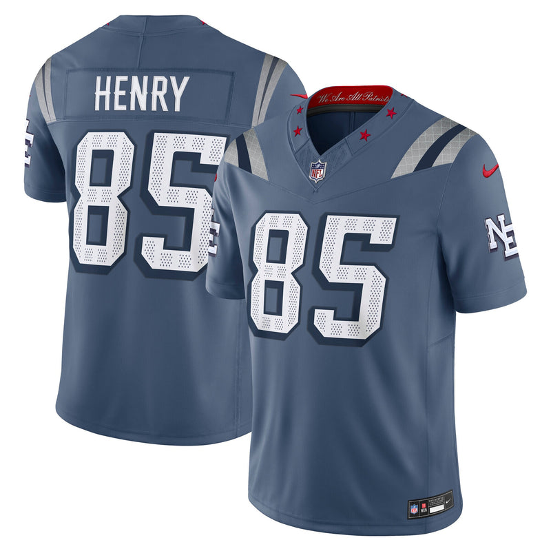 New England Patriots Hunter Henry Nike Storm Blue 2025 Rivalries Collection Stitched Limited Jersey
