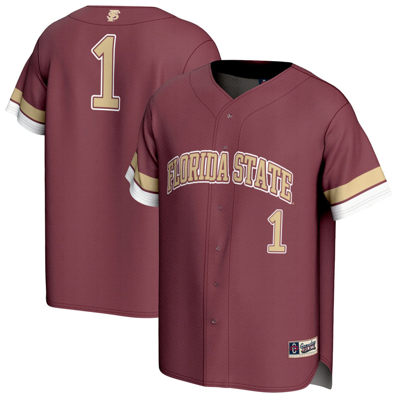 #1 Florida State Seminoles GameDay Greats Lightweight Collegiate Baseball Fashion Jersey - Garnet