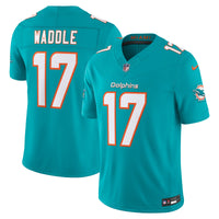 Miami Dolphins Jaylen Waddle Nike Aqua Team Vapor F.U.S.E. Stitched Limited Jersey