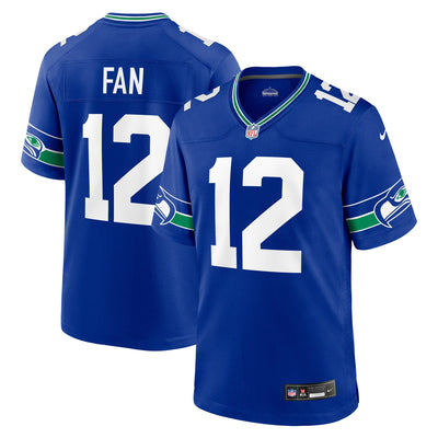 Seattle Seahawks 12s Nike Royal Throwback Player Game Jersey