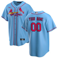 St. Louis Cardinals Nike Light Blue Alternate Replica Custom Jersey