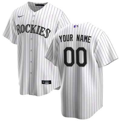 Colorado Rockies Nike White Home Replica Custom Jersey