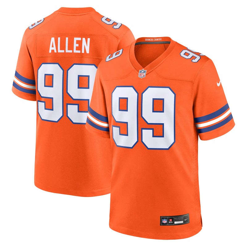 Denver Broncos Zach Allen Nike Orange Alternate Game Jersey