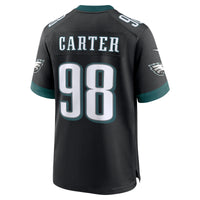 Philadelphia Eagles Jalen Carter Nike Black Alternate Game Player Jersey
