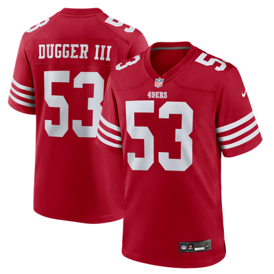 San Francisco 49ers Jaden Dugger Nike Scarlet Team Game Jersey