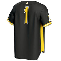 #1 Appalachian State Mountaineers GameDay Greats Lightweight Baseball Fashion Jersey - Black