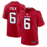 Atlanta Falcons Nick Folk Nike Red Team Game Jersey