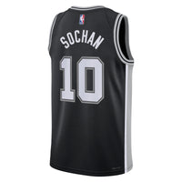 San Antonio Spurs Nike Icon Edition Swingman Jersey - Black - Jeremy Sochan