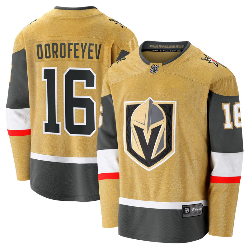 Vegas Golden Knights Pavel Dorofeyev Fanatics Gold Premier Breakaway Player Jersey