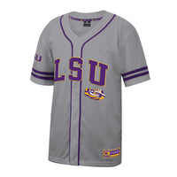 LSU Tigers Colosseum Free Spirited Baseball Jersey - Gray