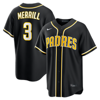 San Diego Padres Jackson Merrill Nike Fashion Replica Black Out Jersey