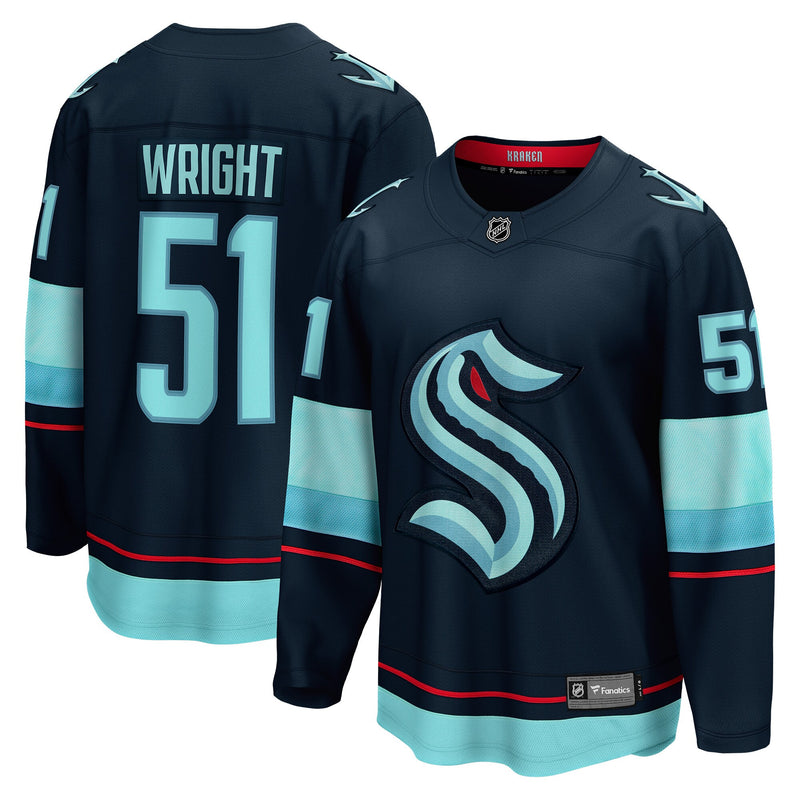 Seattle Kraken Shane Wright Fanatics Deep Sea Blue Home Breakaway Player Jersey