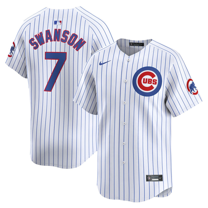 Chicago Cubs Dansby Swanson Nike White Home Limited Player Jersey