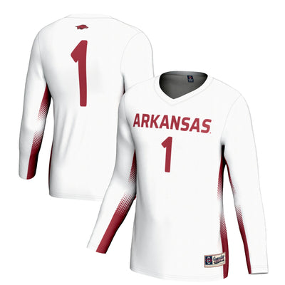 #1 Arkansas Razorbacks GameDay Greats Lightweight Volleyball Jersey - White