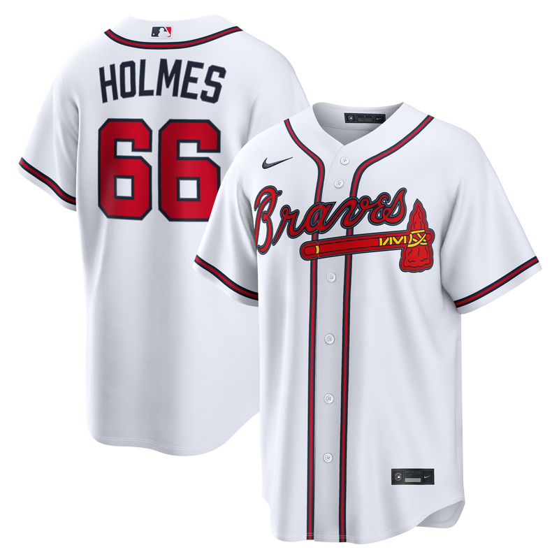 Atlanta Braves Grant Holmes Nike White Home Replica Jersey