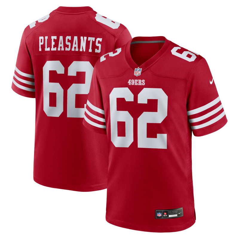 San Francisco 49ers Austen Pleasants Nike Scarlet Team Game Jersey