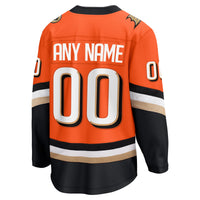 Anaheim Ducks Fanatics Orange Home Breakaway Custom Jersey