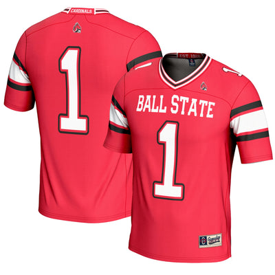 #1 Ball State Cardinals GameDay Greats Endzone Football Jersey - Cardinal