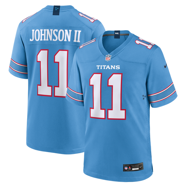 Tennessee Titans Jermaine Johnson II Nike Light Blue Team Game Jersey