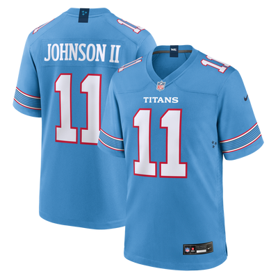 Tennessee Titans Jermaine Johnson II Nike Light Blue Team Game Jersey