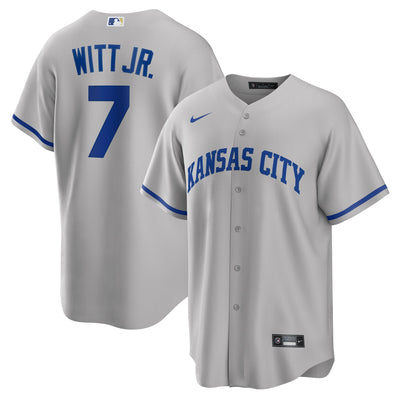Kansas City Royals Bobby Witt Jr. Nike Gray Road Replica Jersey