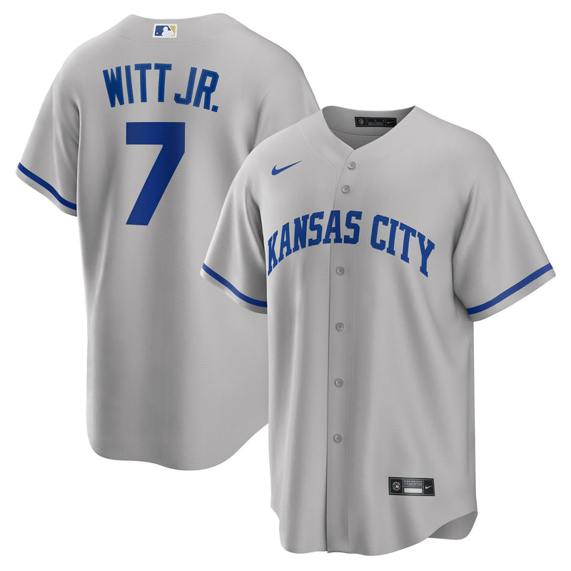 Kansas City Royals Bobby Witt Jr. Nike Gray Road Replica Jersey