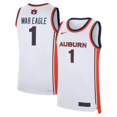 Nike White Auburn Tigers #1 Home War Eagle Replica Basketball Jersey
