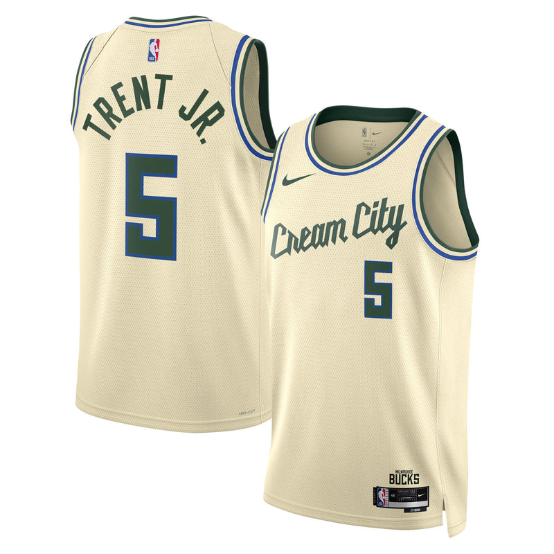 Milwaukee Bucks Nike 2025/26 City Edition Swingman Jersey - Cream - Gary Trent Jr. -