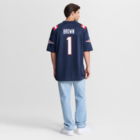 New England Patriots A.J. Brown Nike Navy Team Game Jersey