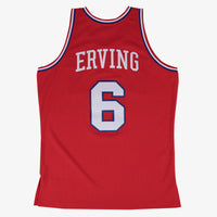 Philadelphia 76ers Mitchell & Ness Julius Erving 1982 Swingman Road Authentic Jersey - Scarlet