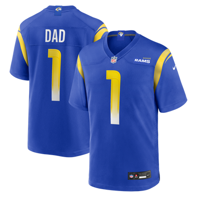 Los Angeles Rams Number 1 Dad Nike Royal Game Jersey