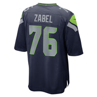 Seattle Seahawks Grey Zabel Nike College Navy Team Game Jersey
