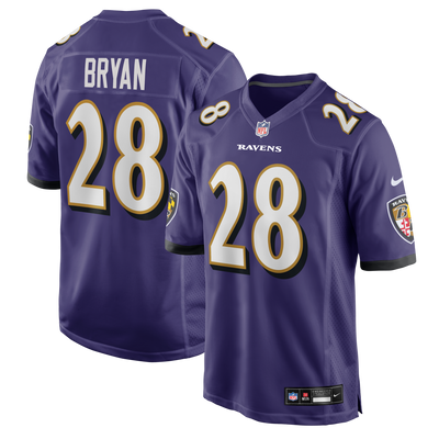 Baltimore Ravens Taven Bryan Nike Purple Team Game Jersey