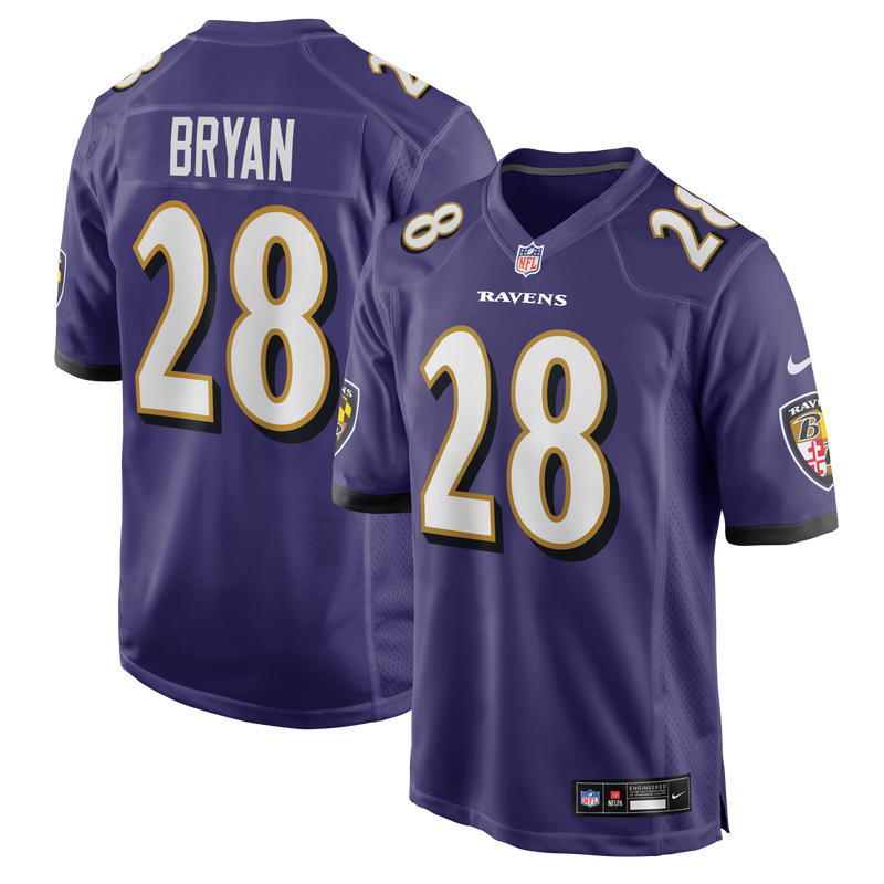 Baltimore Ravens Taven Bryan Nike Purple Team Game Jersey