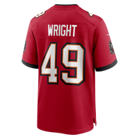 Tampa Bay Buccaneers Owen Wright Nike Red Team Game Jersey