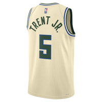 Milwaukee Bucks Nike 2025/26 City Edition Swingman Jersey - Cream - Gary Trent Jr. -