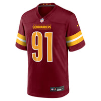 Washington Commanders Deatrich Wise Jr. Nike Burgundy Team Game Jersey