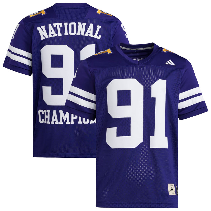 Washington Huskies adidas 1991 National Championship Anniversary Icon Football Jersey - Purple