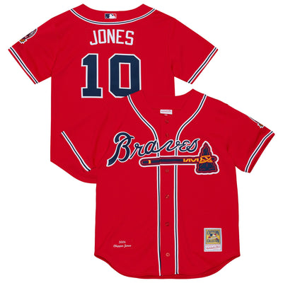 Atlanta Braves Chipper Jones Mitchell & Ness Red 2006 Cooperstown Collection Authentic Jersey