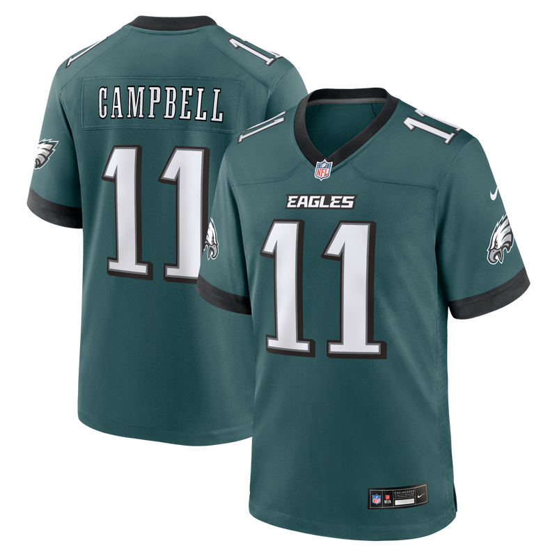 Philadelphia Eagles Jihaad Campbell Nike Midnight Green Team Game Jersey