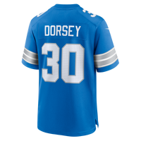 Detroit Lions Khalil Dorsey Nike Blue Team Game Jersey