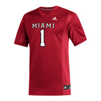 #1 Miami University RedHawks adidas Replica Football Jersey - Red