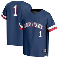 #1 Florida Atlantic Owls GameDay Greats Collegiate Baseball Fashion Jersey - Navy