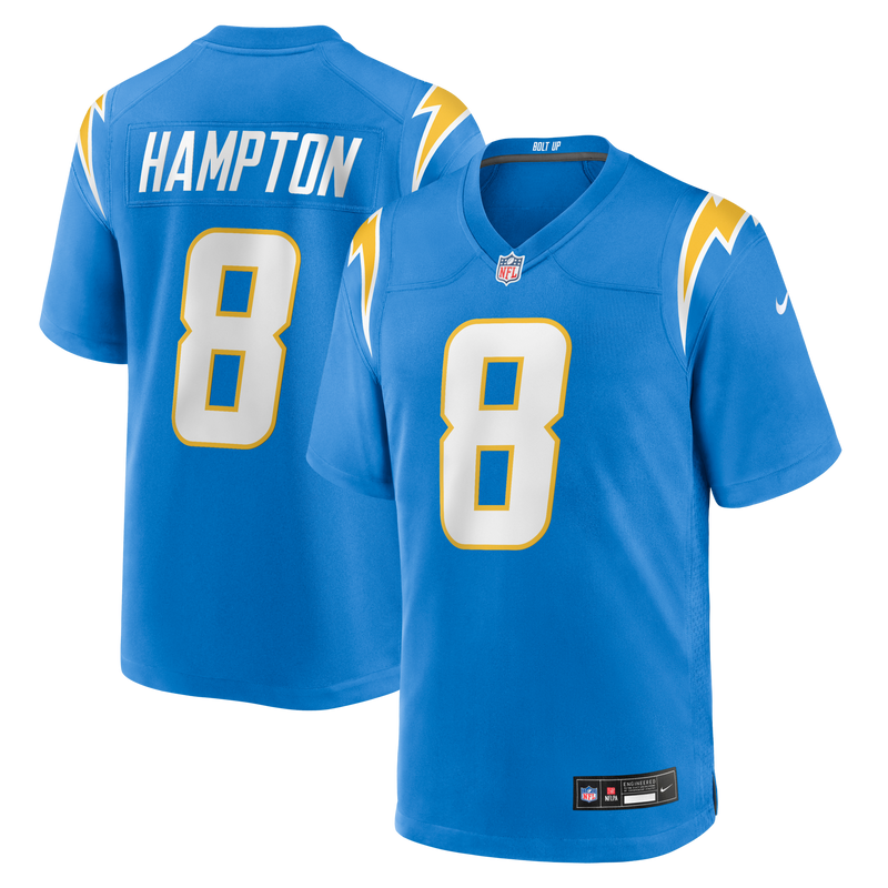 Los Angeles Chargers Omarion Hampton Nike Powder Blue Team Game Jersey