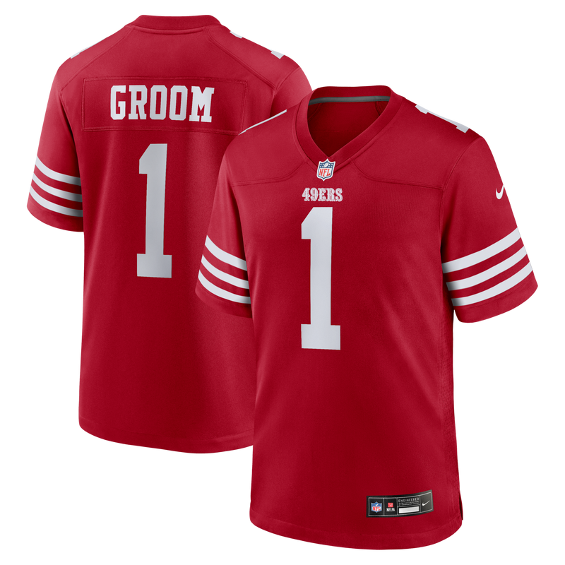 San Francisco 49ers Number 1 Groom Nike Scarlet Game Jersey