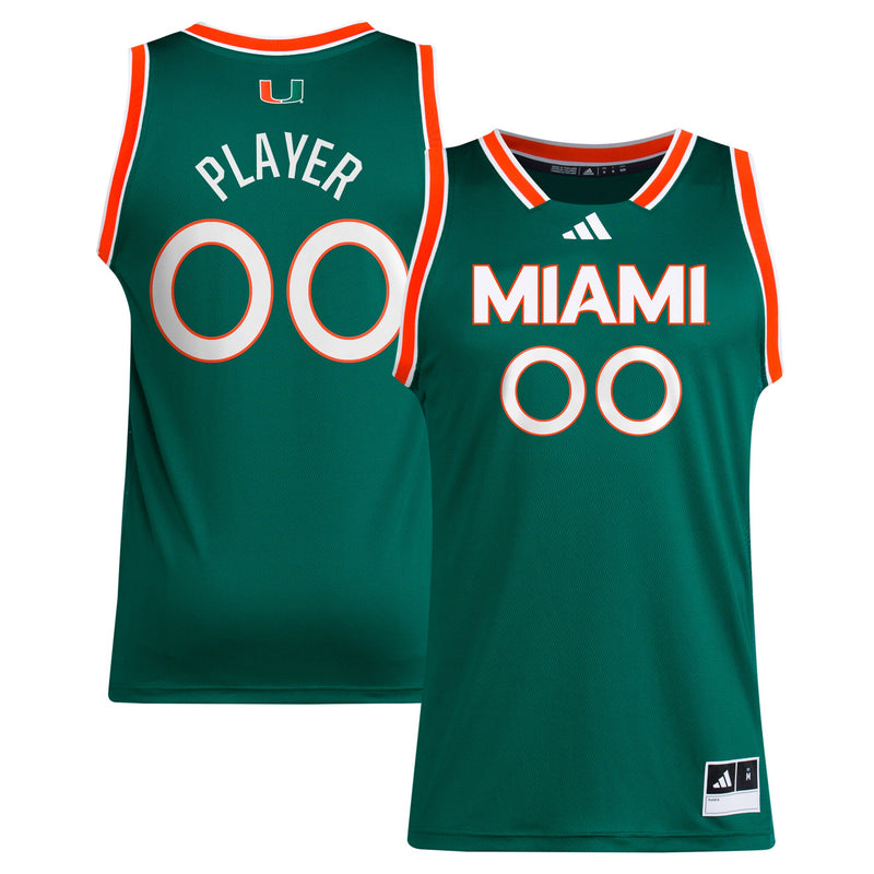 Miami Hurricanes adidas NIL Pick-A-Player Basketball Jersey - Green